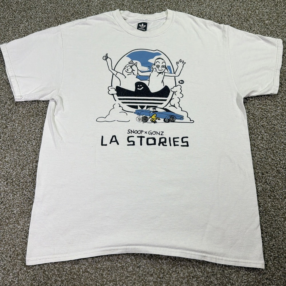 Snoop X Gonz "LA STORIES" Adidas Promo Shirt Size Large White